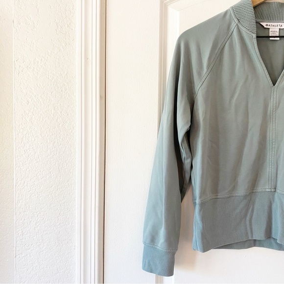 ATHLETA Eastbound V-Neck Stretch Ponte Sweatshirt Athleisure - Picture 7 of 11